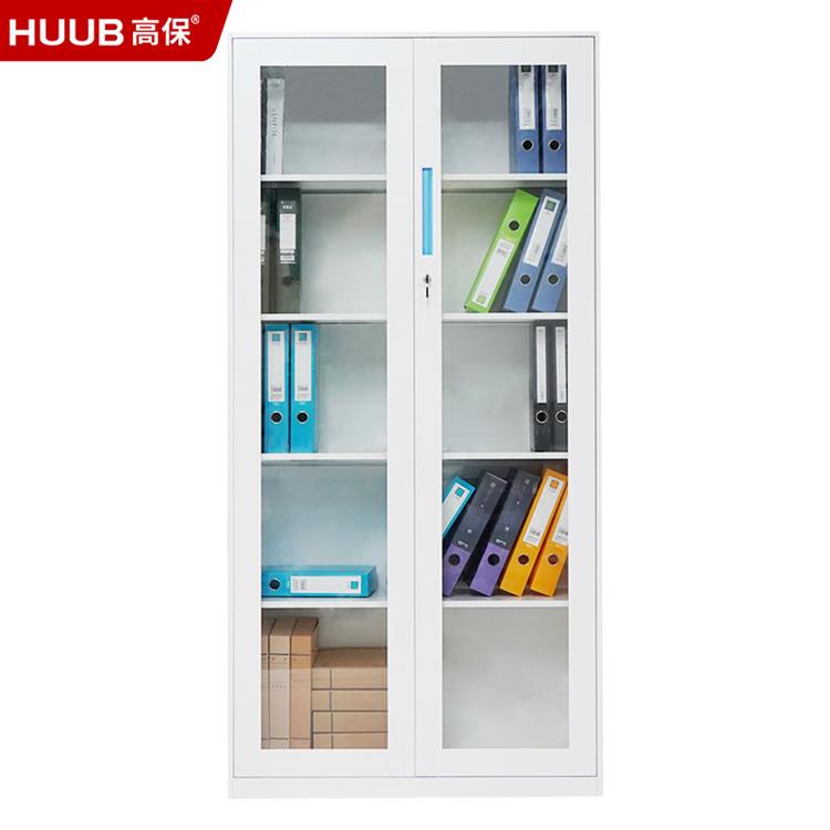机械锁玻璃双门书柜WB-2